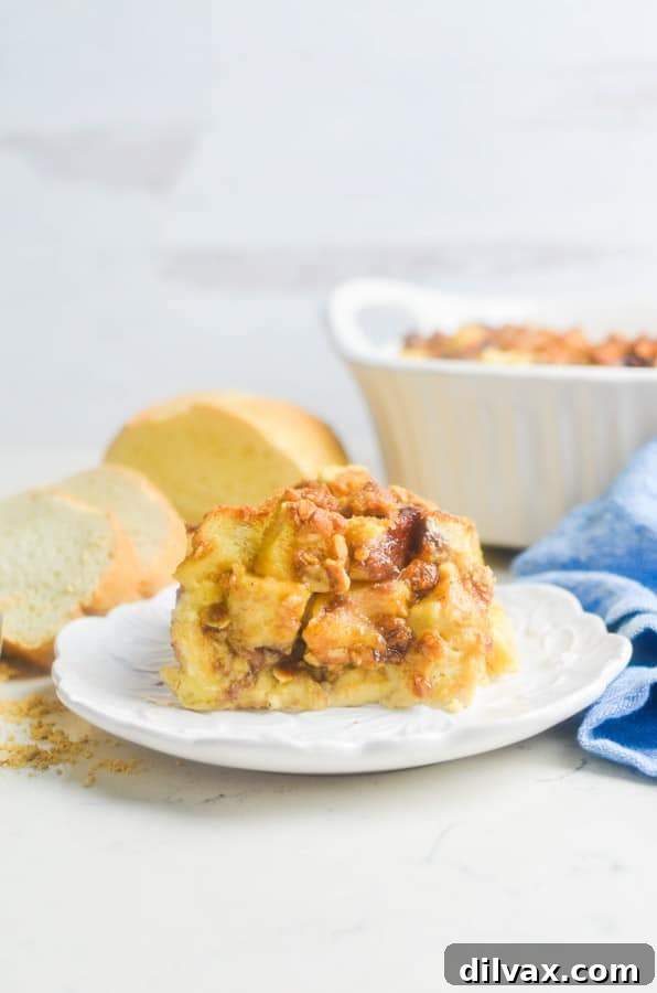 A serving of Peanut Butter and Jelly Baked French Toast.