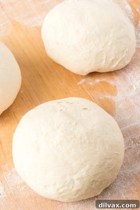 Pizzeria-Quality Pizza Dough At Home 9 Dough for pizza made at home. Pizza dough in a plastic bag ready for storage.