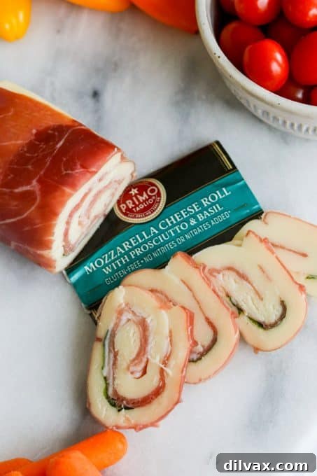 The Art of Building a Charcuterie Board 6 Primo Taglio® Cheese Mozzarella Prosciutto Roll.
