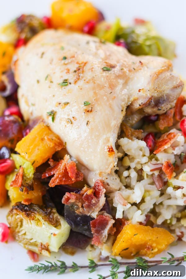 Savory Herb-Roasted Chicken and Vibrant Vegetables 3 Roasted chicken and vegetables ready to serve.