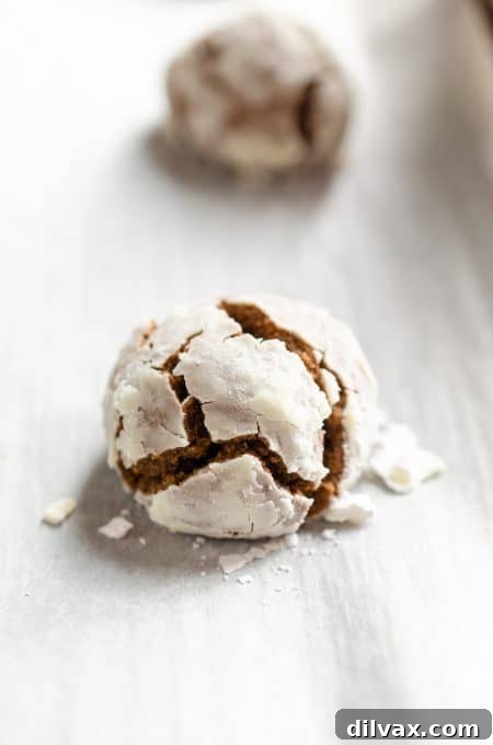 Peanut butter Crinkle Cookies on parchment. Freshly baked Peanut Butter Crinkle Cookies cooling on parchment paper on a baking sheet, displaying their soft centers and crinkled tops.