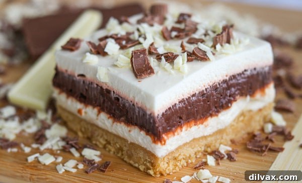 A layered lasagna dessert.