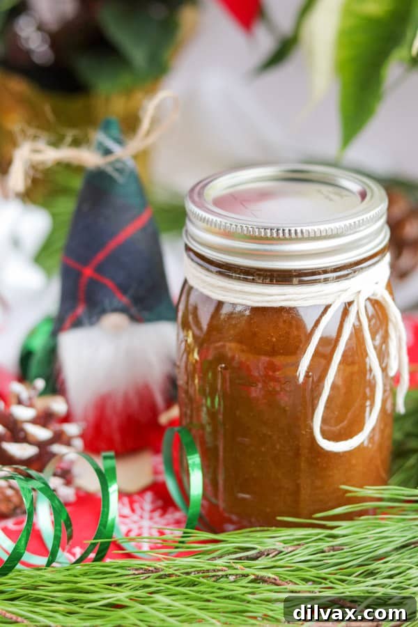 A jar of Vanilla Brown Sugar Scrub, an easy, fast and simple DIY gift.