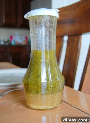 Shaken Homemade Italian Dressing in a jar