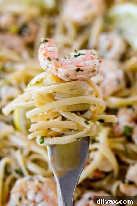 Zesty Lemon Garlic Shrimp Pasta 3 A close-up of Lemon Garlic Pasta with Shrimp, highlighting the creamy sauce and fresh ingredients.
