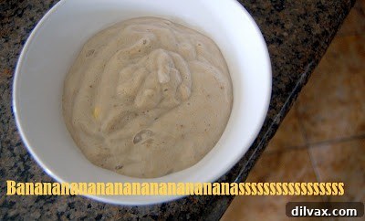 Nanner Butter Bliss Ice Cream 4 Swirls of Banana Cookie Butter Ice Cream ready to be served