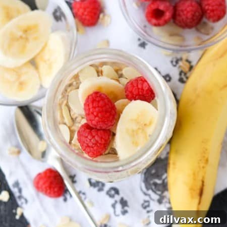 Almond Banana Overnight Oats.