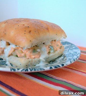 Close-up of buffalo chicken salad with blue cheese dressing