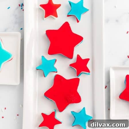 Red, White, and Blue Jello Stars