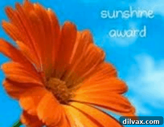 Official Sunshine Award Badge, featuring a cheerful sun graphic