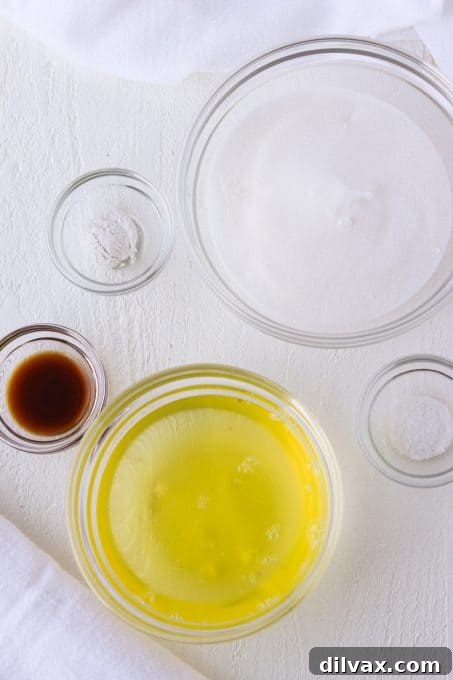 Ingredients for making homemade marshmallow frosting.