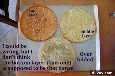 The completed cake with all layers stacked, ready for the final touch.