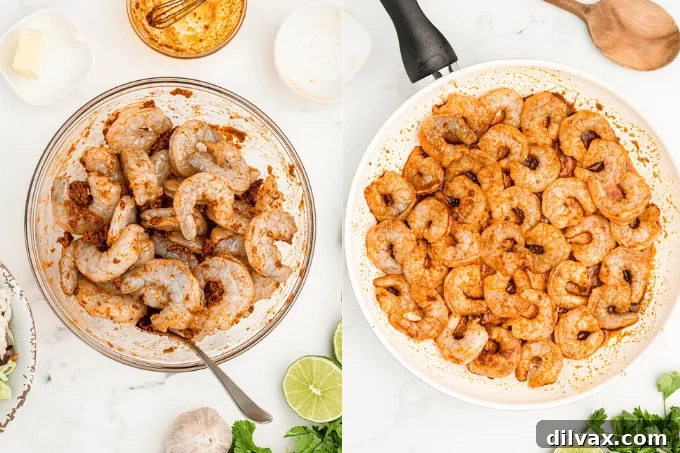 Taco seasoned shrimp for tacos.