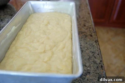 Banana bread baking in the oven