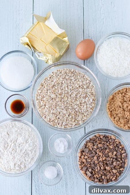 Chewy Toffee Coconut Oat Squares 4 Ingredients for Toffee Coconut Oatmeal Bars