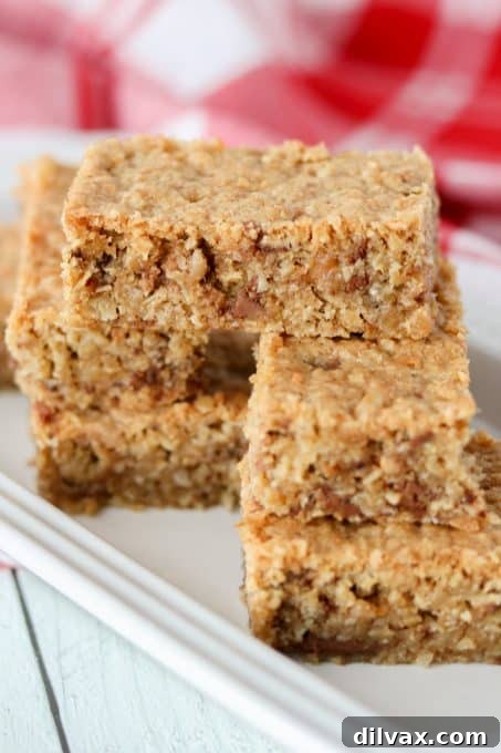 Chewy Toffee Coconut Oat Squares 8 Toffee Coconut Oatmeal CookieBars