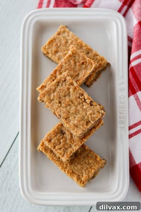 Chewy Toffee Coconut Oat Squares 10 Cookies Bars made of Oatmeal, Toffee, and Coconut.