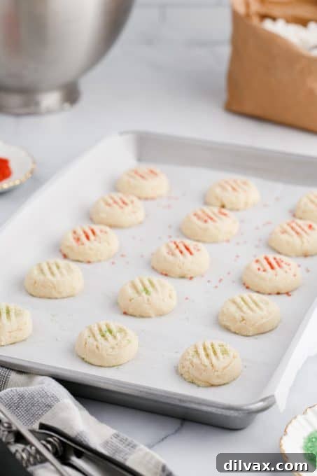 A baking sheet of shortbread cookies.