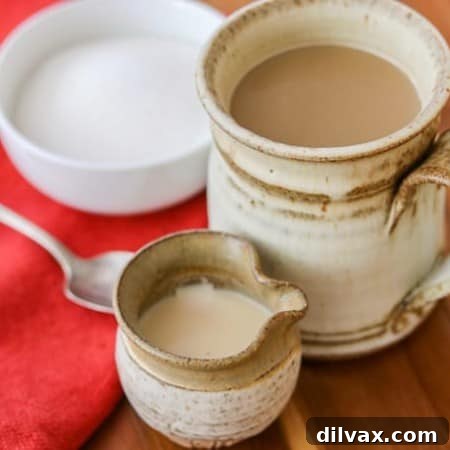 Whip Up French Vanilla Coffee Creamer 13 Homemade French Vanilla Coffee Creamer with a cup of coffee.