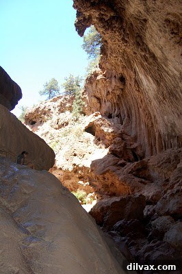 View from the other side, looking out of the Tonto Natural Bridge.