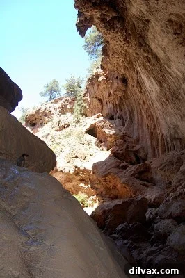 Looking back at Tonto Natural Bridge from the exit trail.