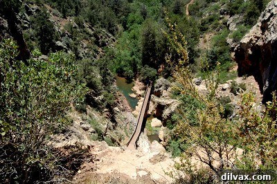 Scenic view looking down into the canyon at Tonto Natural Bridge State Park, before starting the descent.