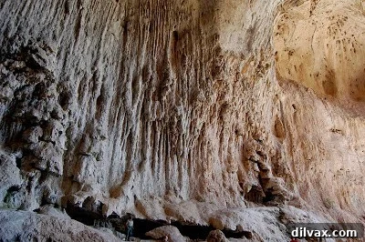 Panoramic view inside Tonto Natural Bridge, showcasing its natural beauty.