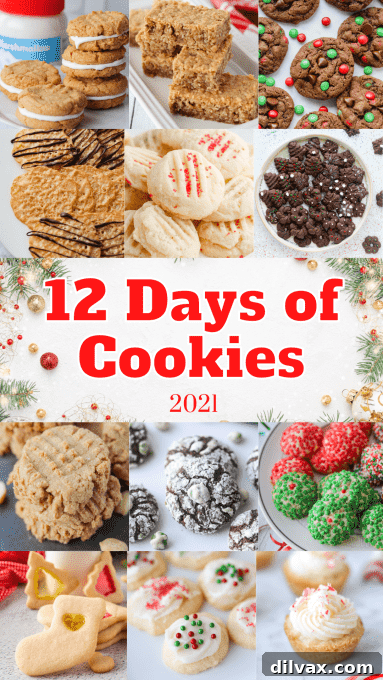 Our 12 Sweetest Days of 2021 16 A festive collage showcasing all 12 cookies from the '12 Days of Cookies 2021' collection.