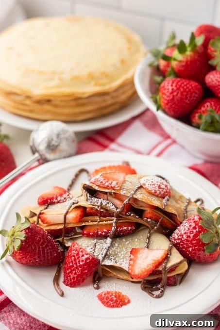 Decadent Strawberry Nutella Crepes 3 Strawberry Nutella Crepes