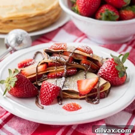Decadent Strawberry Nutella Crepes 9 Strawberry Nutella Crepes