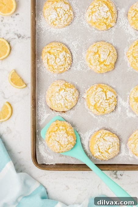 Sunshine Lemon Cookies 9 Baked lemon cake mix cookies.