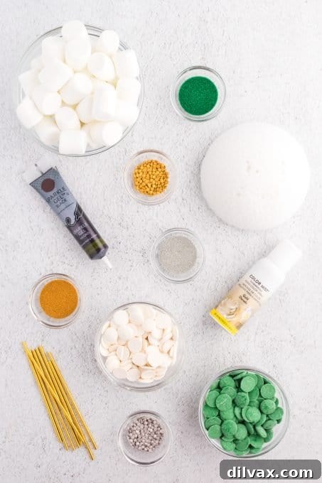 Lucky Shamrock Sweets 4 Assorted ingredients for St. Patrick's Day Marshmallow Pops