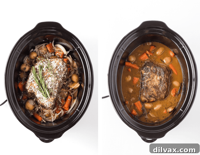 Second set of Crockpot Pot Roast process photos