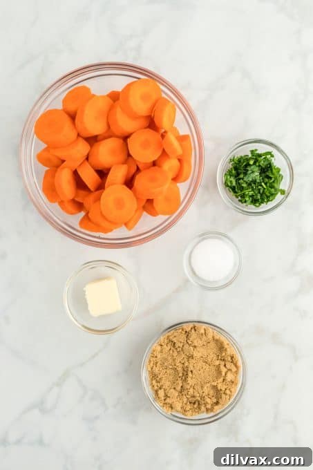 Silky Brown Sugar Carrots 4 Ingredients for fresh carrots with brown sugar.