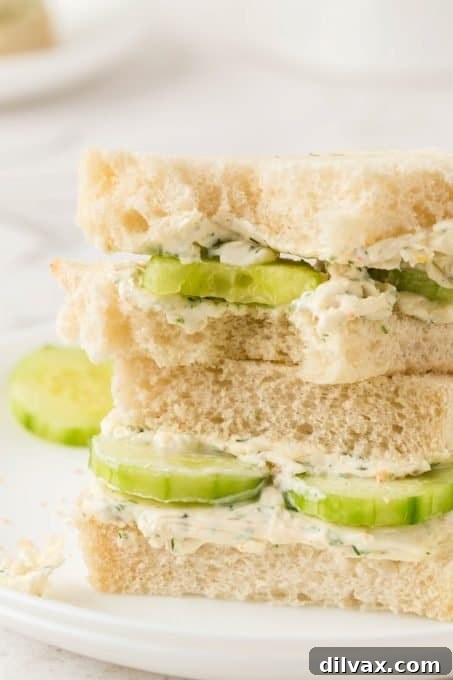 Elegant Cucumber Bites 8 A bite-sized cucumber and cream cheese sandwich