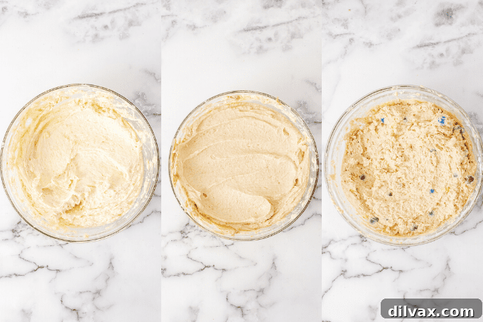 Ultimate Peanut Butter Oatmeal M&M Cookies 5 Process shots for Peanut Butter Oatmeal M&M Cookies.