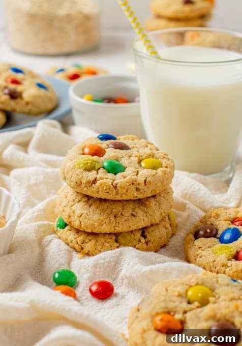 Ultimate Peanut Butter Oatmeal M&M Cookies 6 Peanut Butter Oatmeal Cookies with M&M's