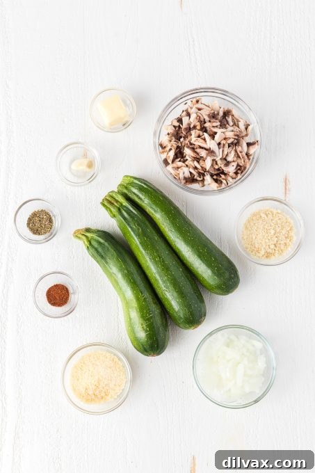 Hearty Mushroom Onion Zucchini Bake 4 Fresh ingredients for Mushroom and Onion Stuffed Zucchini.