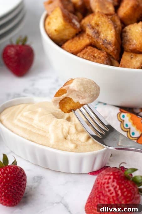 Decadent French Toast Dip 11 Assorted breakfast foods for a fondue spread