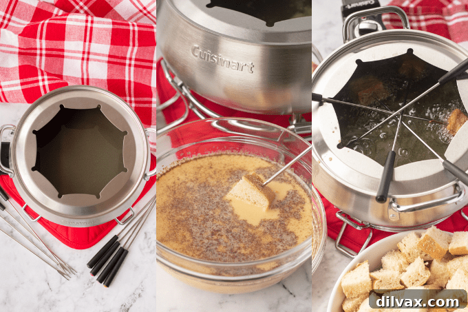 Decadent French Toast Dip 6 Cooked French Toast Fondue bites with Maple Butter