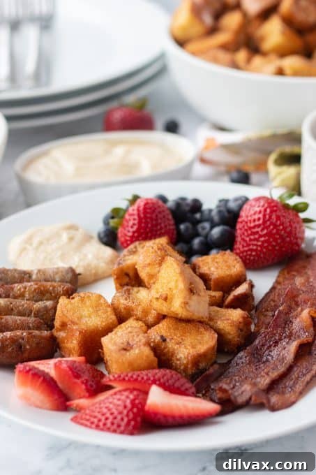 Decadent French Toast Dip 9 Fondue forks and prepared French toast fondue