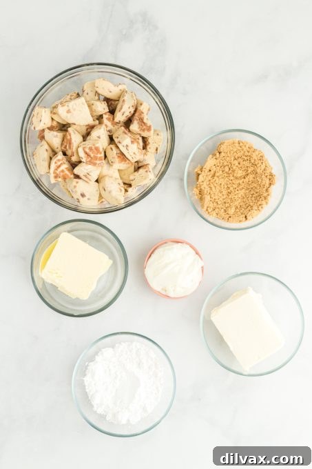 Ingredients for Cinnamon Roll Cake.