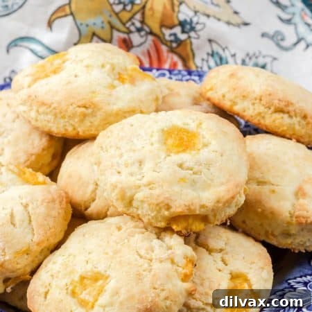 Peach Scones on a plate.