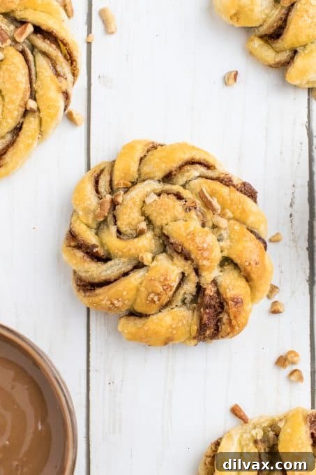 Decadent Nutella Twists 7 Stacked Nutella Knots, showcasing the golden brown finish