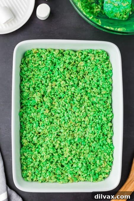 Green Rice Krispie Treats for Halloween.