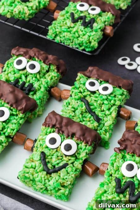 Green Monster Rice Krispie Treats