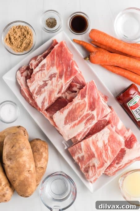 Crockpot Spare Ribs ingredients.