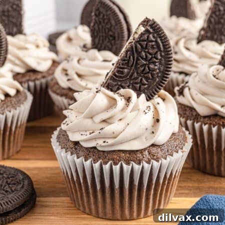 Homemade Chocolate Oreo Cupcakes
