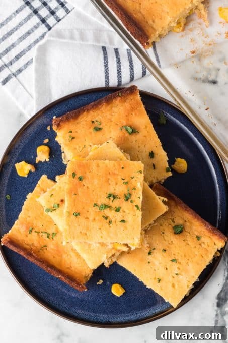 Serving of moist Spoon Bread in a dish