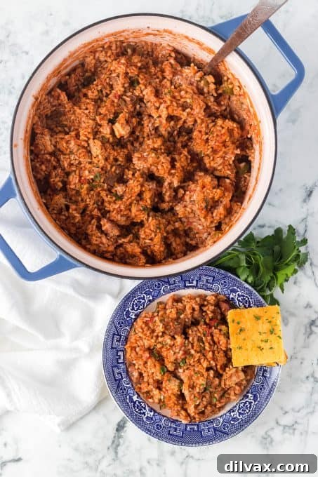 Bayou Bliss 7 A popular Cajun recipe that originates in Louisiana, served in a Dutch oven.